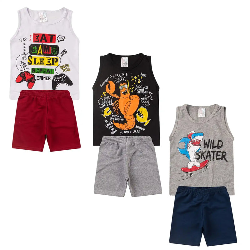 Conjunto Infantil Masculino - Primavera/Verão (Shorts e Regata)